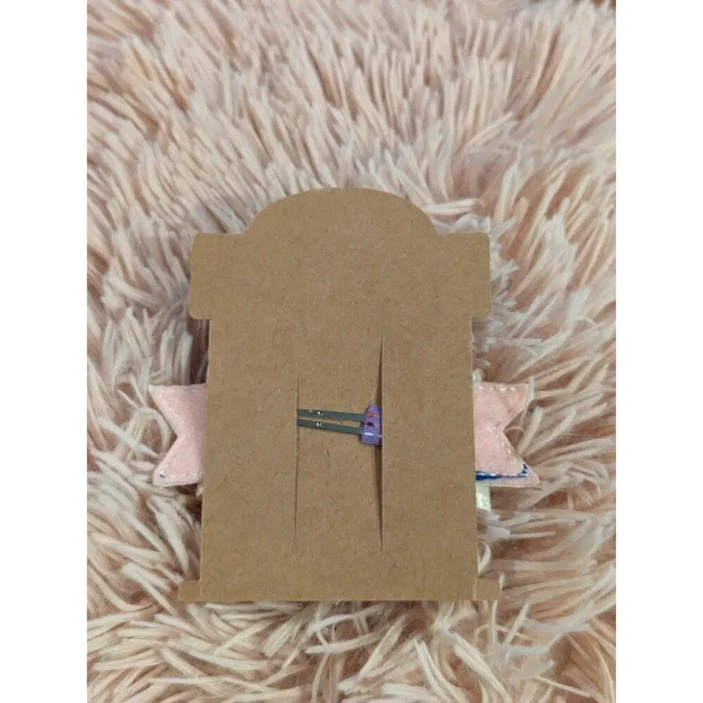 Glitter shimmery unicorn hair bow barrette clip brand new